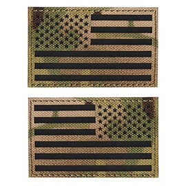 2PCS AliPlus America Flag Patches IR Infrared Reflective Patches Laser Cut Patch Regular and Reverse(CP)