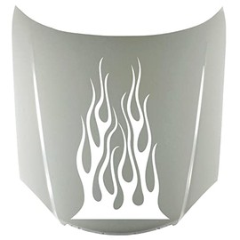 Tribal Flame Fire Car Decals Hood Decal Vinyl Sticker Auto Graphic Kit Aftermarket HF13 29" W x 36" T White
