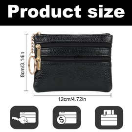 RDNKVB Mini Purse Women's Short Format Wallet Women's Small Coin Bag Wallet PU Purse Coin Purse Wallet for Women Children, black