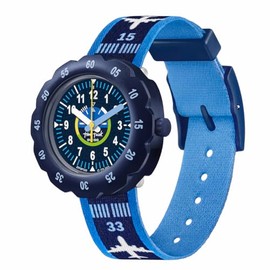 Flik Flak Unisex Kids Watch Casual Blue Bio-sourced Quartz Take Off