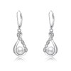 Wedding Earrings Women's 925 Silver Infinity Drop Earrings Cultured Pearls
