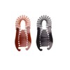 4Pcs Black and Brown Elongated Interlocking Plastic Banana Clip Women