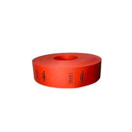 "Unprinted" receipt roll, red, 1000 tear-offs, sequentially numbered, catering brands, festival, food stamps, catering stamps, events, company event, folk festival, club festival, food stamp,