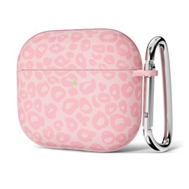 Svanove for Airpods 3 Case Cheetah Animal Print, Girly Cute Leopard Pattern Airpods 3rd Generation Case with Keychain, Aesthetic Y2k Trendy Hard Shell Plastic Cool Airpods Cover for Women, Pink