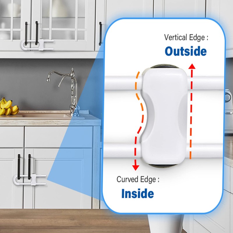 Baby Proofing Cabinets,Cabinet Locks for Babies,12 Pack U-Shaped Child Locks