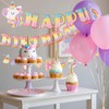 EASY JOY Unicorn Happy Birthday Banner 3 PCS Rainbow Unicorn