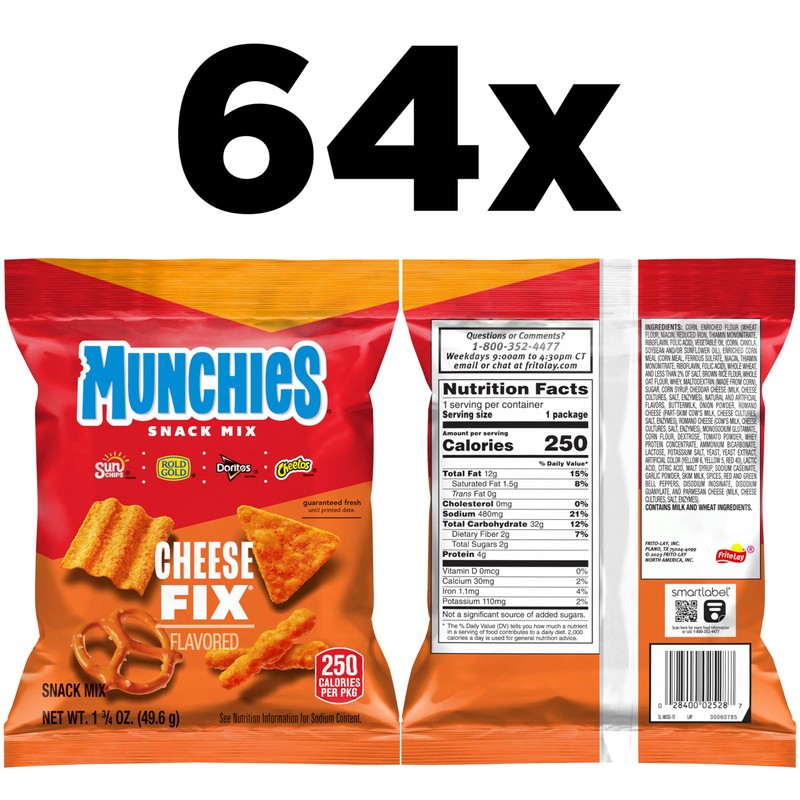 Munchies Snack Mix, Cheese Fix, 1.75 Ounce (Pack of 64)