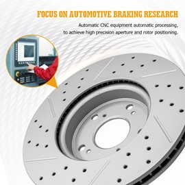 ACB ZONE Ceramic Brake Pads and Rotors Kit Front Drilled Slotted Vented Rotors & Brakes for 2017 Honda Accord Ex 2018 Accord Lx/Ex, 2018 Accord Ex-L 2019-2020 Accord Lx/Ex/Ex-L (1.5L)