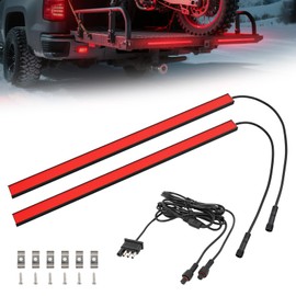 Turvysen 2 Pcs LED Trailer Tail Brake Light Strips, 15 Inch Universal Red Turn Signal Running Lights Bar, DC 12V Aluminum Brake Tail Light for Trailer Truck Camper Minivans Pickup RV