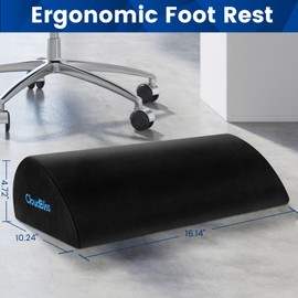 Foot Rest for Under Desk at Work,Office Desk Accessories with Soft Foam and Washable Removable Cover, Foot Stool for Office, Car, Home to Foot Support and Relax Ankles, Black