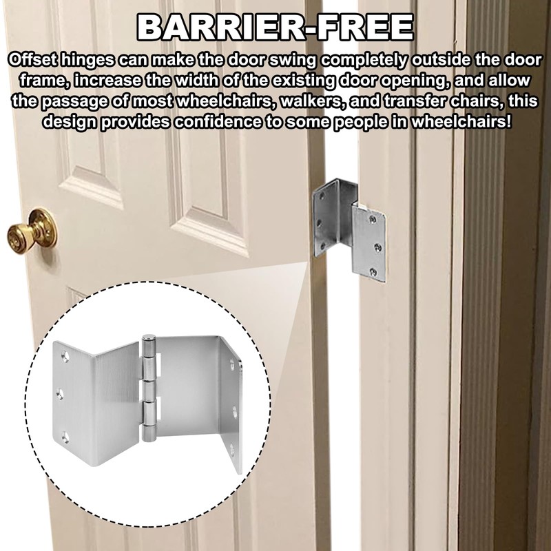 Handicap Expandable Door Hinges, Offset Door Hinges - 2 Swing