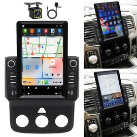 Aublinto Android 13 Car Radio Stereo Fit for Dodge Ram 1500 3500 2013-2018Wireless CarPlay Android Auto, 9.7 Inch Touch Screen Upgrade Radio with DSP BT GPS FM WiFi Free Camera Mic (Only Manual AC)