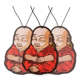 Buddha Car Air Freshener 3 Pack Scented With Essential Oils By Fresh Fresheners (3 Pack, 3 Scents)