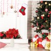 Kisangel 4pcs Artificial Poinsettia Christmas Flowers Xmas Tree Decorations Red