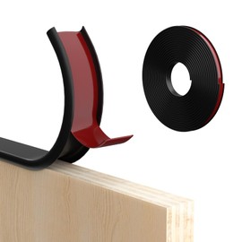 Orgthin U-Shape Edge Banding, 1 inch x 20ft Edge TPE Self Adhesive Veneer Edging Trim Flexible Edge Protector, Strip for Countertop Cabinets Table Restoration Shelves, Black