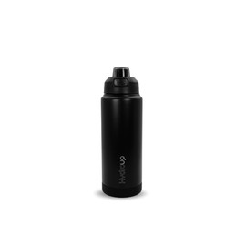 Hydroup Insulated Water Bottle | 2-in-1 Spout Lid | Stainless Water Jug Flask | BPA-Free Water Bottle for all ages| Leakproof and Compact for Sports, Travel & Back To School. (Black, 24)
