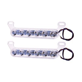 YnGia Motorcycle Flashing Rear Tail Light, 2PCS Brake Stop Light License Plate Light Emergency Strobe Light 6 LED Red & Blue Safety Warning Tail Lamp 12V