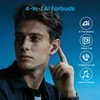 MS109 AI Translator Earbuds, 4-in-1 Translation Earbuds in Real Time