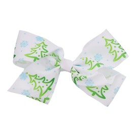 6 inch Christmas Hair Bows for Girls with Xmas Tree Design