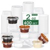 400 Pack 2 Oz Disposable Plastic Portion Cups with Lids,