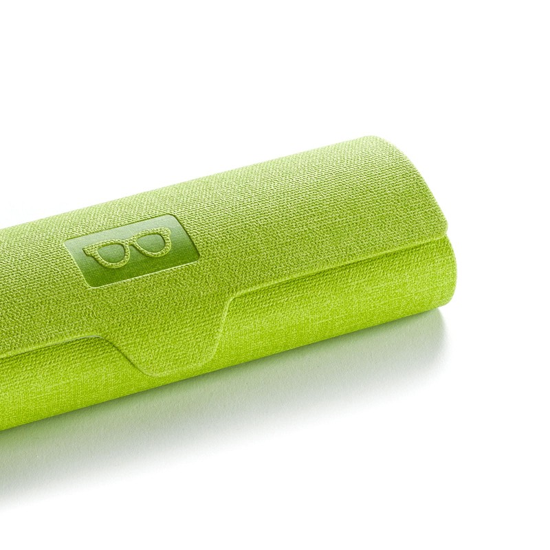 FEFI - Stabiles Hardcase Brillenetui im bunten Leinen-Look (blau)