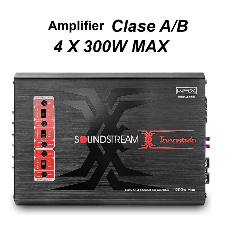 Soundstream WRX-4.300 Tarantula compact 4-Channel Class AB 1200W Car Amplifier