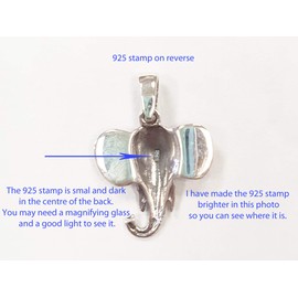 Heather Needham Silver Elephant Necklace on 16'' Chain - Solid Sterling Silver Elephant Head Pendant - 18x17 mm - Gift Boxed 8122/16