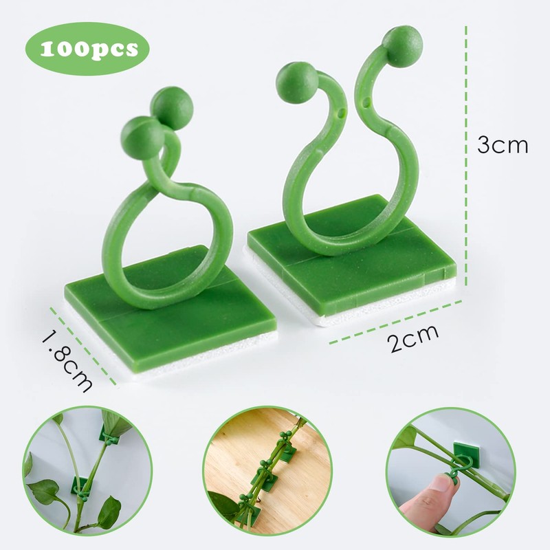 iTYOOS Pack of 100 Plant Clips, Wall Plant Clips, Wall