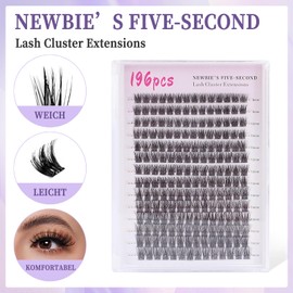 DOINEUFL Manga Lashes, 196 Pieces, Individual DIY Manga Eyelash Extensions, 5-Second Eyelash Clusters, Anime Lash Clusters, Fake Lash for Everyday Use Parties (8-16 mm)