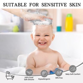 2 Pack Silicone Body Scrubber for Shower - Soft & Gentle Loofah Alternative for Sensitive Skin, Quick-Drying & Hygienic Body Wash Scrubber Brush for Men, Women & Kids (Black & Gray)