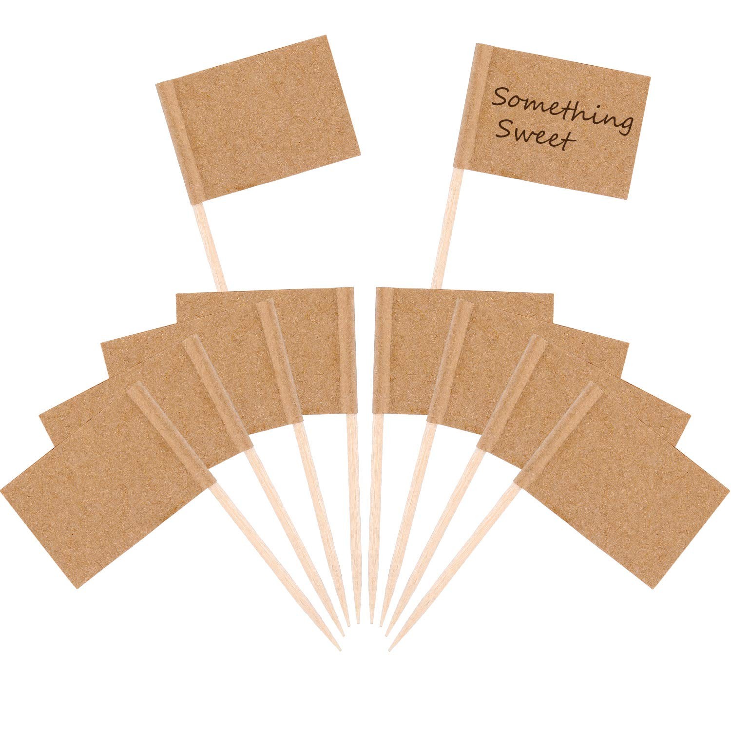 Pangda 100 Pieces Blank Toothpick Flags Cheese Markers Food Labels for ...