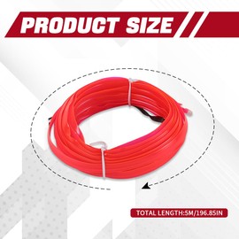 Hbxdeco EL Wire Interior Car LED Strip Lights, 16.4FT RGB USB Neon Automotive Light Strip, Electroluminescent Vehicle Ambient Lighting Kit, Interior Decoration Car Accessories (Pink)