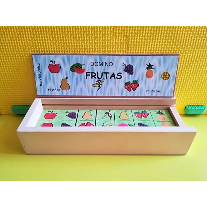 Domino Dominó Frutas Madera , Educativo, Didáctico