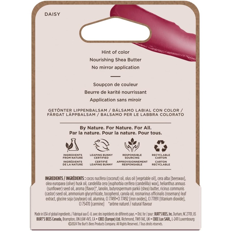 Burt's Bees 100% Natural Origin Moisturizing Tinted Lip Balm, Daisy