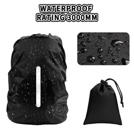 DOINEUFL 2 Pack Waterproof Backpack Cover, Waterproof Rucksack Cover, Waterproof Bag Cover, Dustproof and Adjustable Rucksack Rain Cover, Outdoor Anti-tear Backpack Raincover for Camping,Hiking