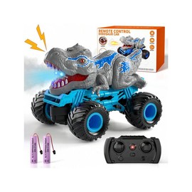 Remote Control Dinosaur Car For Boys Kids, 2.4Ghz RC Dinosaur Truck Toys For Child, Electric Hobby RC Car Toys With Light & Sound Spray Birthday Gift For 3 4 5 6 7 8 Year Olds Kids Boys - Colour: Gray-blue, Size: one-size