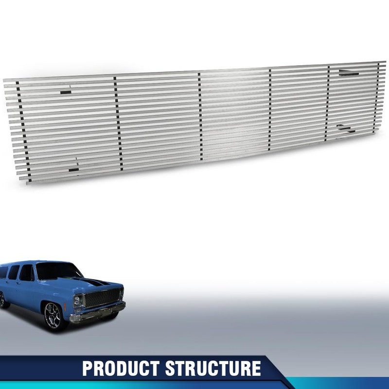 PIT66 Main Stainless Chrome Billet Grille Compatible with Chevy Blazer
