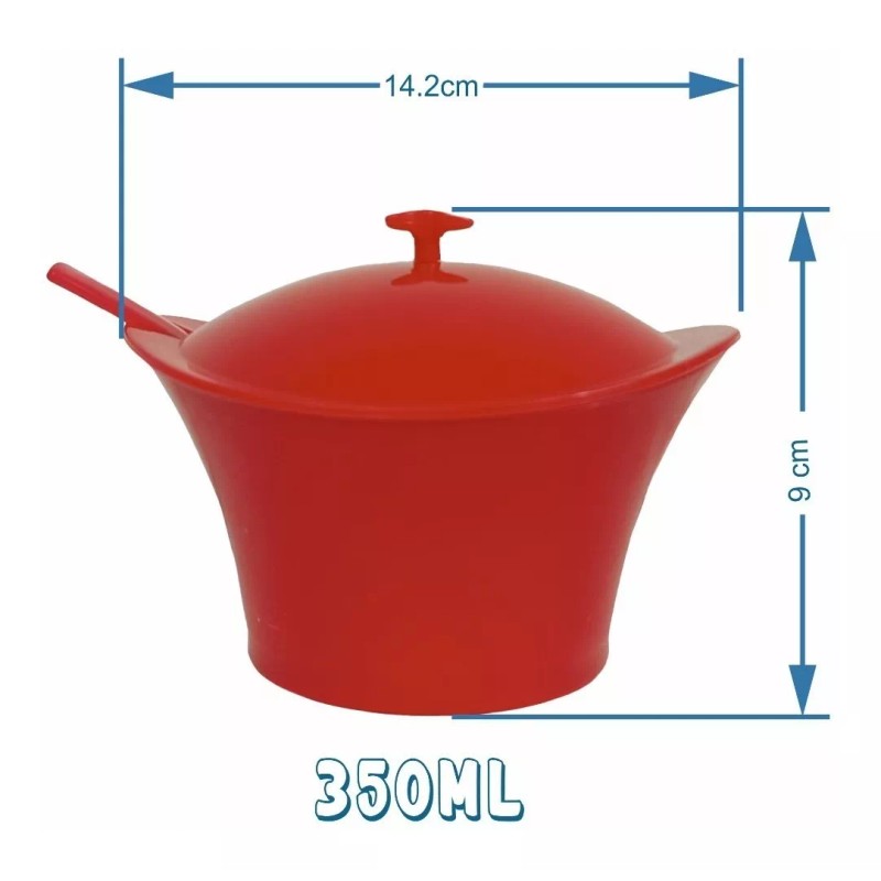 Boris 5 Azucareras De Plástico 350ml Con Tapa Y Cuchara