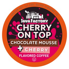 Java Factory Flavored Coffee Pods, Cherry On Top, Compatible with K Cup Brewers, 40 Count