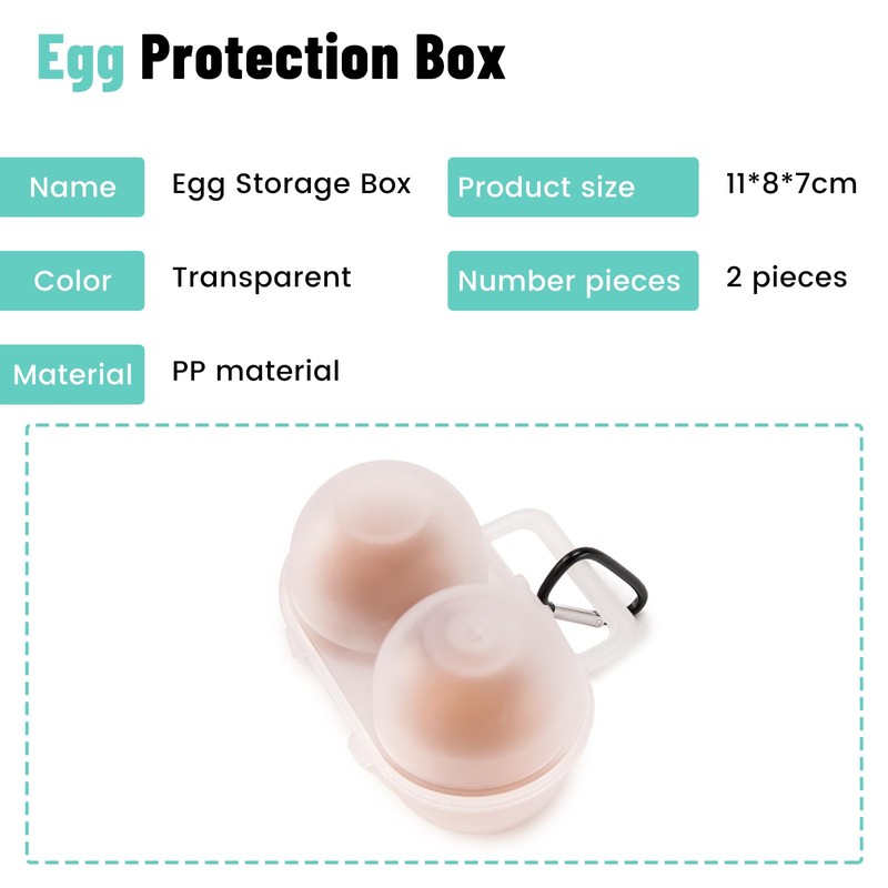 2pcs Egg Holder Container, 2 Girds Plastic Egg Storage Box