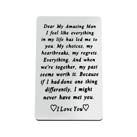 Engraved Wallet Insert Card for Boyfriend Husband Valentines Day Gifts for Men Christmas Birthday Gifts Wedding Anniversary Card Gifts I Love You Gifts for Him Fiance
