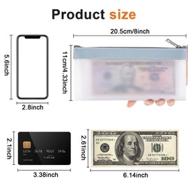 Zipper Pouch，TopBine Pencil Pouch Waterproof Clear Travel Pouches File Bags Puzzle Storage Bags for Office School Supplies, toiletries, Receipts, envelopes，Travel Accessories, and Home Organize