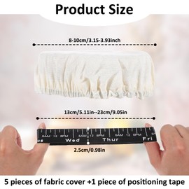 JIYIN 5 PCS Sourdough Starter Jar Cover Cloth, White Reusable Sourdough Jar Cover with 1 PCS Black Retaining Strap Elastic Bread Fermentation Covers Fit Jars Mouth from 3-4 inch