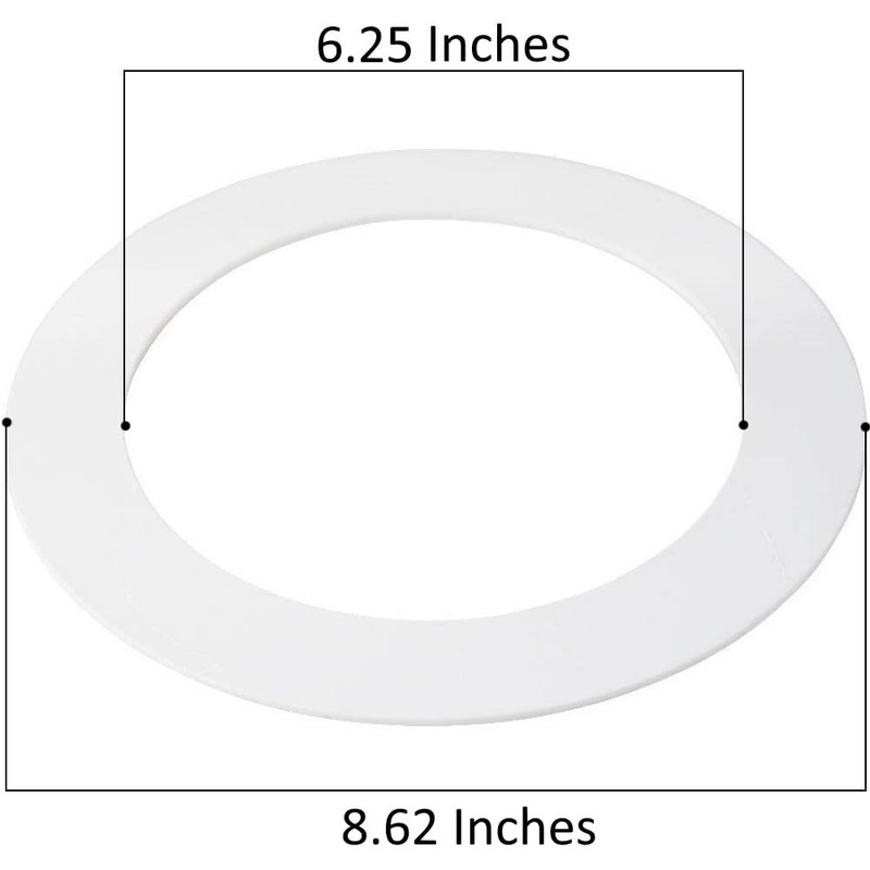 6 Pack Gloss White Goof Trim Ring for 8" Inch