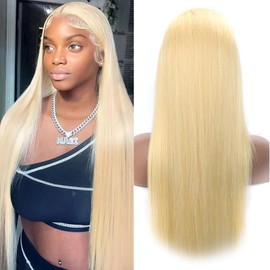Jreitsere Blonde 613 Lace Front Wigs Human Hair Straight 13x4 Blonde Lace Frontal Wigs Brazilian Glueless Wig Pre Plucked with Baby Hair 22 Inch