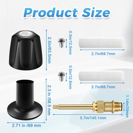 Vayolli 2 Piece Bathtub Shower Knob Replacement Kit for Price Pfister Verve and Windsor Tub/Shower Faucet Handle, Remodel/Rebuild Trim Kit with Hot & Cold Shower Knobs, Matte Black(Matte Black)