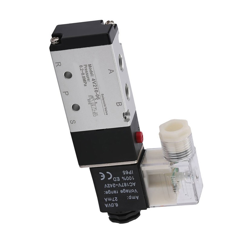 2 Position 5 Way Pneumatic Solenoid Valve Aluminium Alloy Wear
