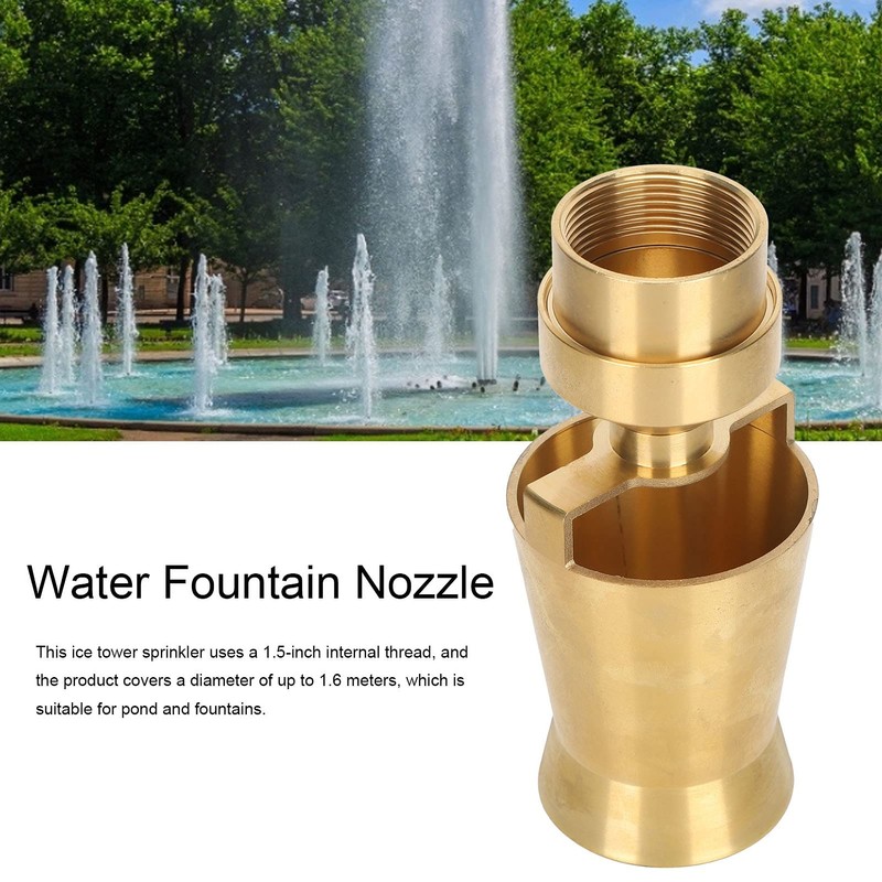 Water Fountain Nozzle Spray, 1.5 Inch Female Thread, Brass, Easy