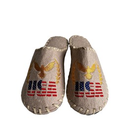 Traditional Sauna Slippers - US Flag Souvenir Sauna Slippers - Hotel Unisex Slippers with USA National Symbols - Home Spa Shoes Comfort for Him and Her - Universal Size