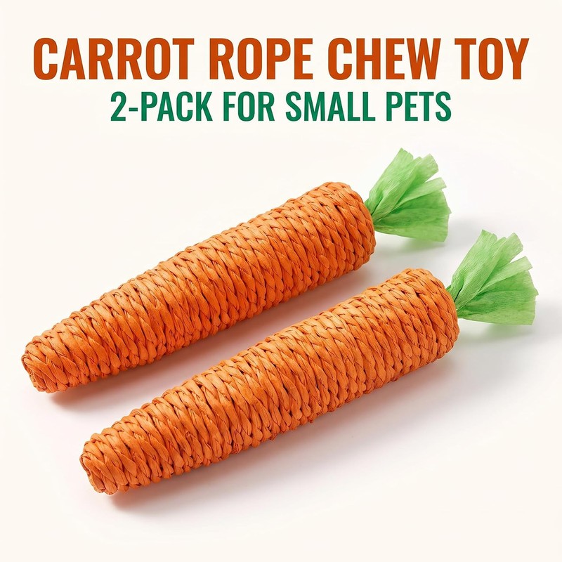 2 Pcs Orange Natural Interactive Sisal Carrot Cat Toys,Cat Dental